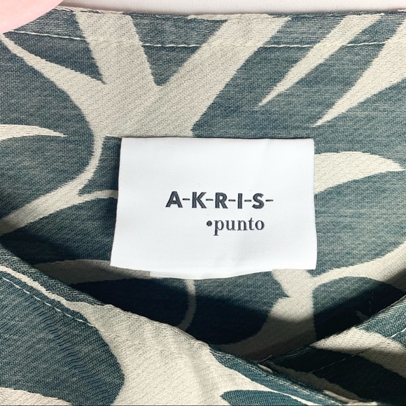 Akris Punto Tropical Leaf Jacquard Hidden Zip Coat - Picture 10 of 11